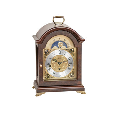 Beech Manufactured Wood Mechanical Tabletop Clock