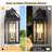 Alvester 2 - Light 18''H Black and Gold Iron Tempered Glass ETL Outdoor Wall Lantern with Dusk to Dawn-951930882-986724626
