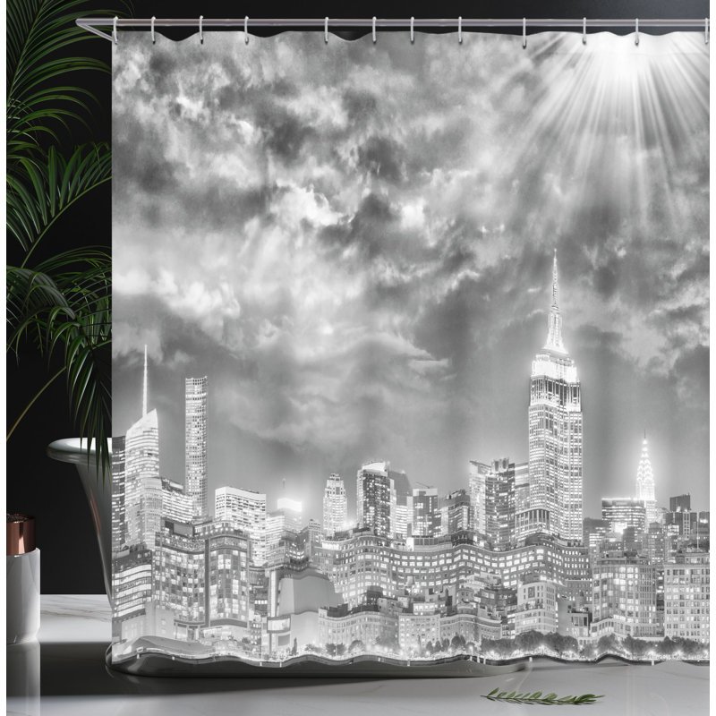 Shower Curtain with Hooks Included, 84"H x 69"W