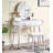 Contemporary Wood Vanity and Stool Set-1072083753