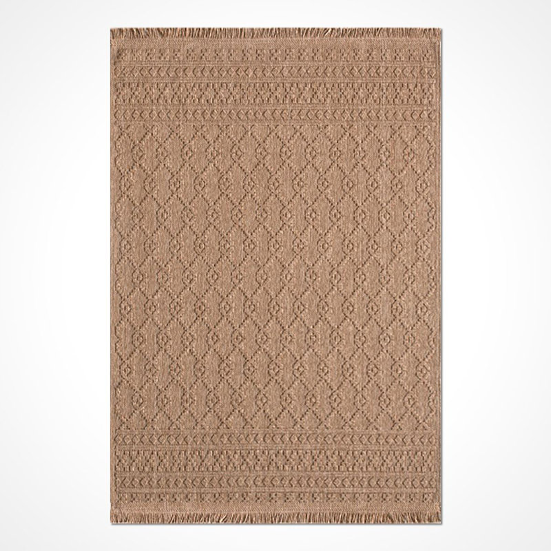 Tapis brun moderne lavable à la machine antidérapant, Rectangle 2 pi 8 po x 5 pi
