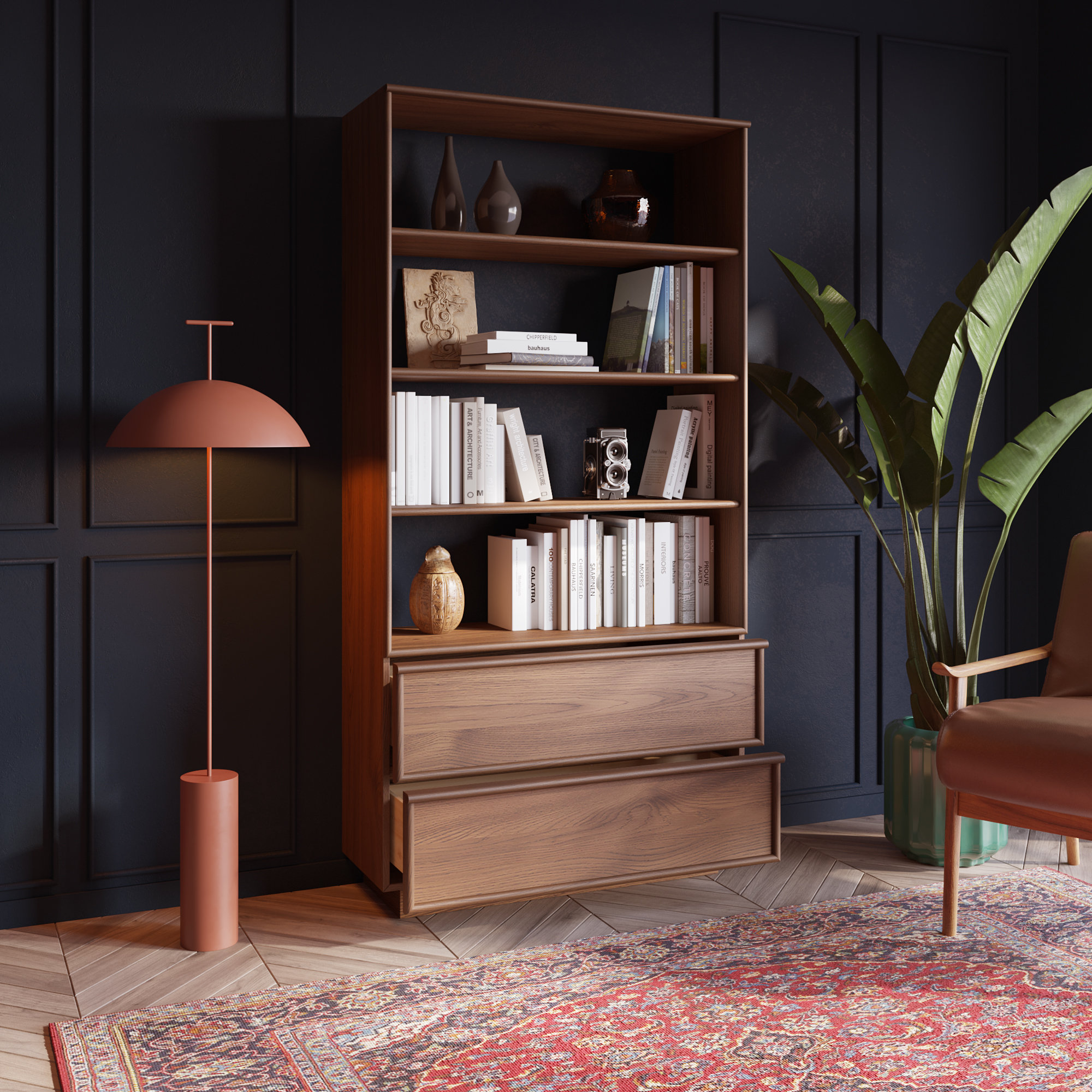 Collins 72" Bookcase With Storage