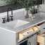 Meuble-lavabo double en bois massif 60 po avec lavabo en marbre de Carrare 0,75 po Jameal-894116610-927237178