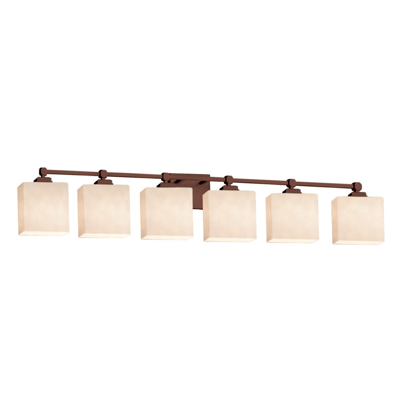 Éclairage pour salle de bain 6 lumières Ainka, Bronze foncé