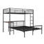 Lit superposé en métal avec bureau, échelle et lattes de qualité pour la chambre à coucher, noir métallique