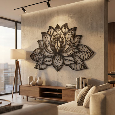 3D Lotus Mandala Metal Wall Art