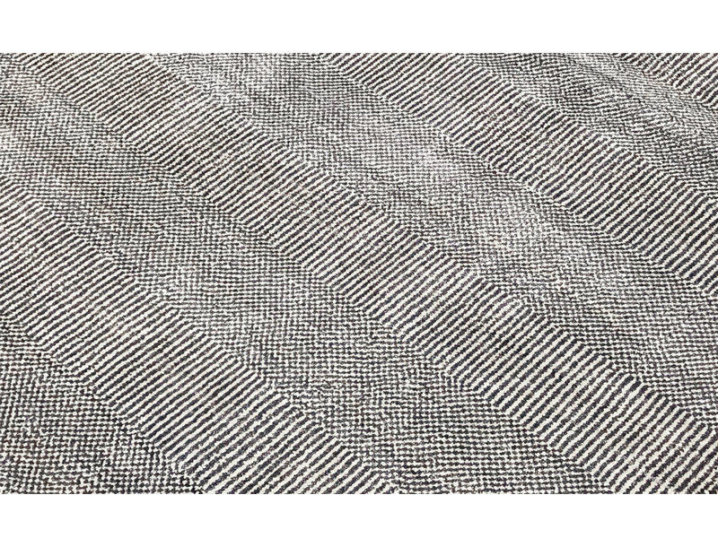 Hand-Knotted High-Quality Ivory and Blue Area Rug