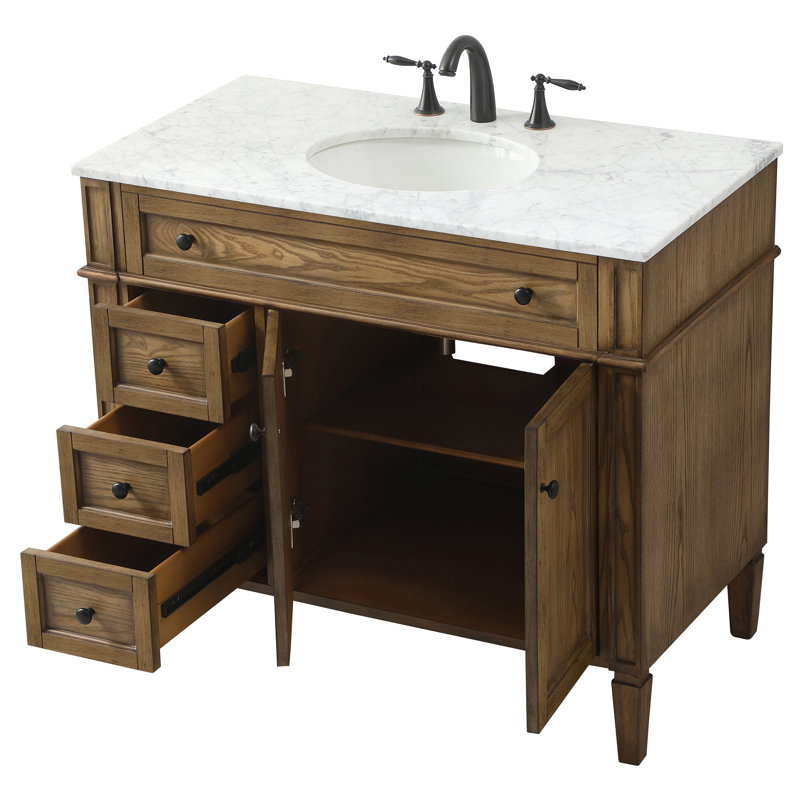 Ensemble de meuble-lavabo simple 40 "Rivers, Brun foncé