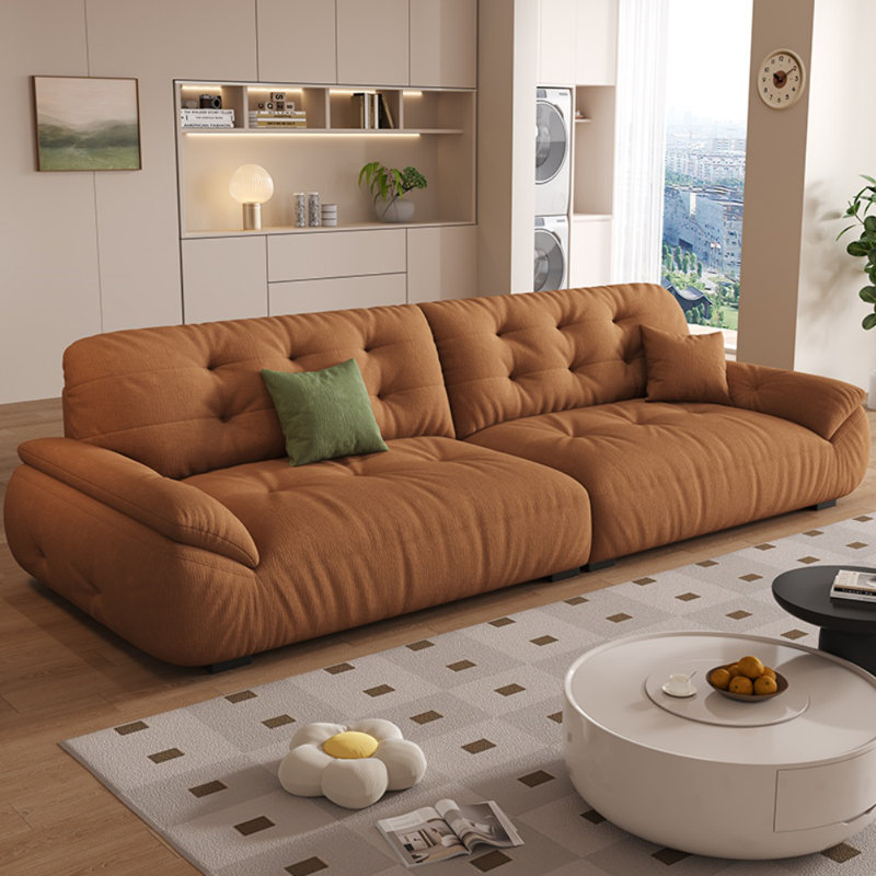 Canapé moderne simple et créatif, Orange, H 35,43 po x l 110,24 po x P 40,55 po, 2