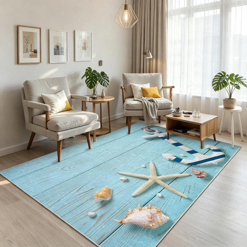 Tapis d'intérieur transparent Clear Summer, Rectangle 71 po x 98 po
