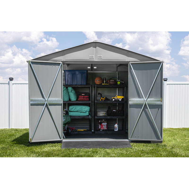 Remise de rangement en acier Select, 10 x 8, gris flûte, Gris flûte, L 10 pi x P 8 pi