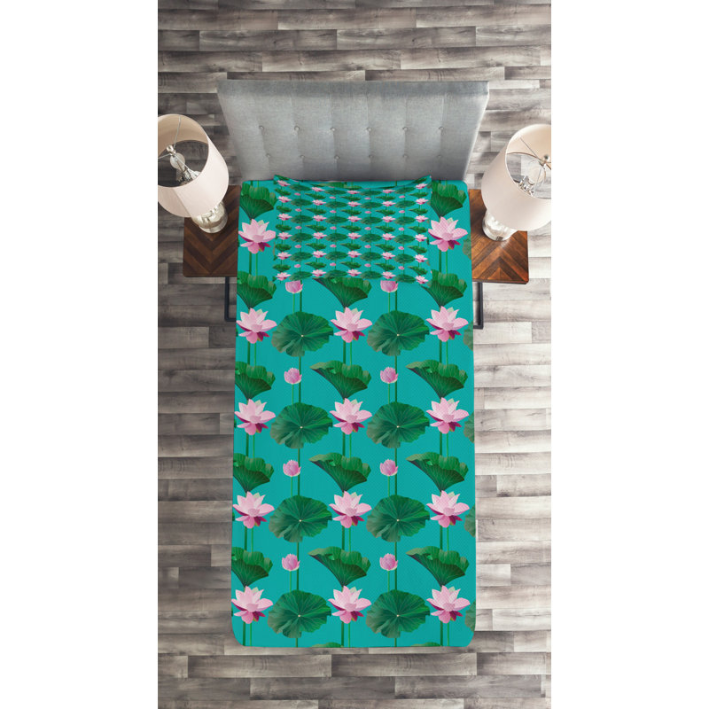 Eclectic Polyester Coverlet, Twin Bedspread + 1 Sham