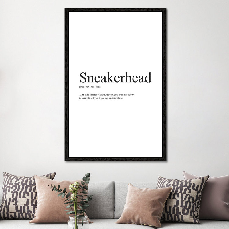 Sneakerhead Definition by Avesix - Print on Canvas, 152.4cm H x 101.6cm W x 3.81cm D, Black Framed