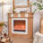 Burlywood + White Solid Wood Freestanding Fireplace