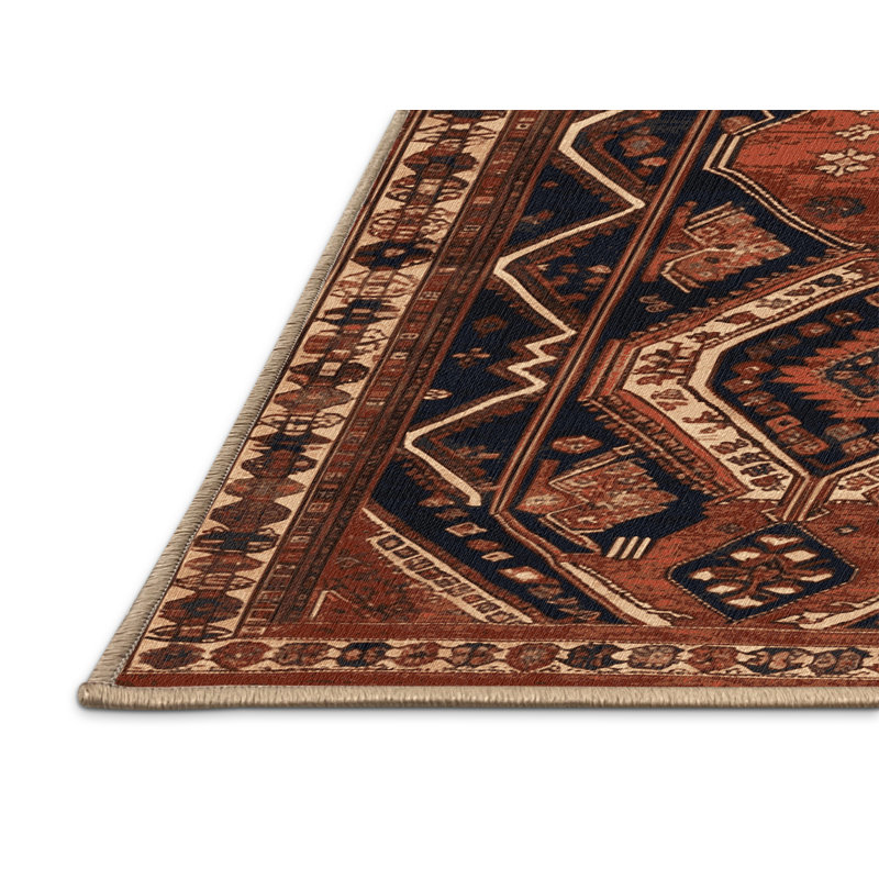 Tapis brun lavable à la machine, Carré 7 pi