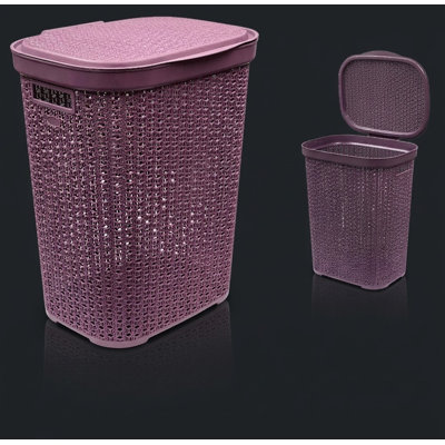 55L Purple Laundry Hamper - Space-Saving Tall Basket for Dorms, Bathrooms, and Closets. 22" x 17"