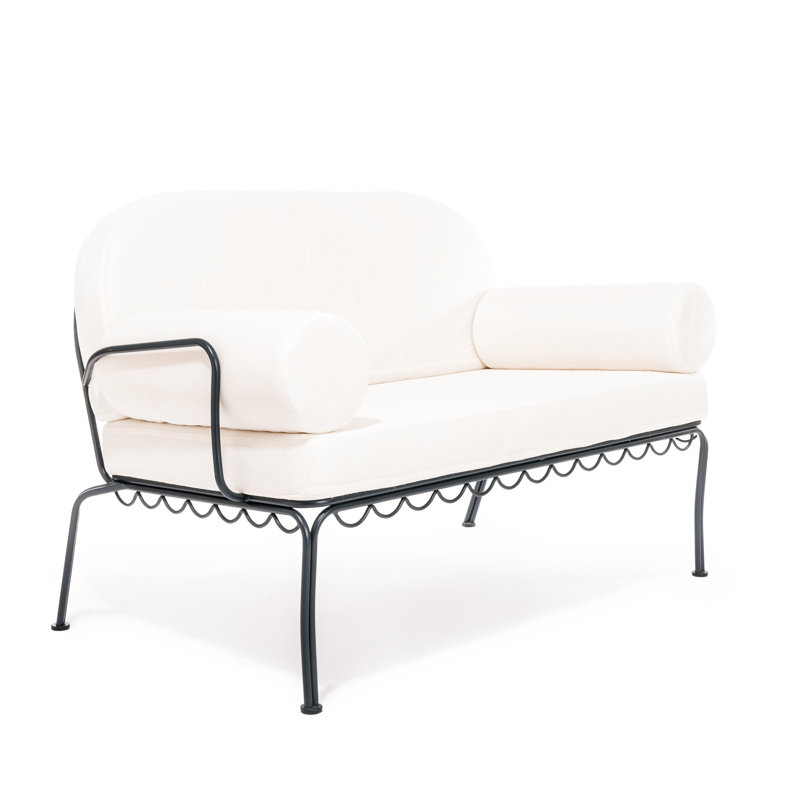 AL FRESCO LOVE SEAT - ANTIQUE WHITE, Black