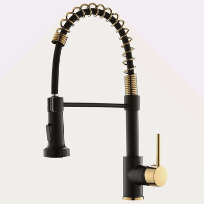 Commercial Kitchen Faucet With Pull Down Sprayer, Single Handle Single Lever Kitchen Sink Faucet