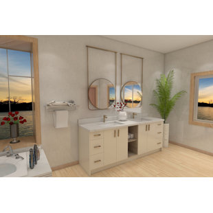 Pasadena 84" Double Bathroom Vanity Base, Ready to Install