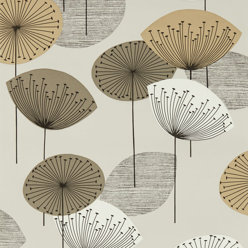 Dandelion Clocks 10.05m x 52cm Matte Wallpaper Roll, Metallic