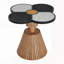 Table d'appoint unique à quatre feuilles et trèfle pour le salon, la chambre à coucher et les petits espaces - Table décorative avec base en grain de bois