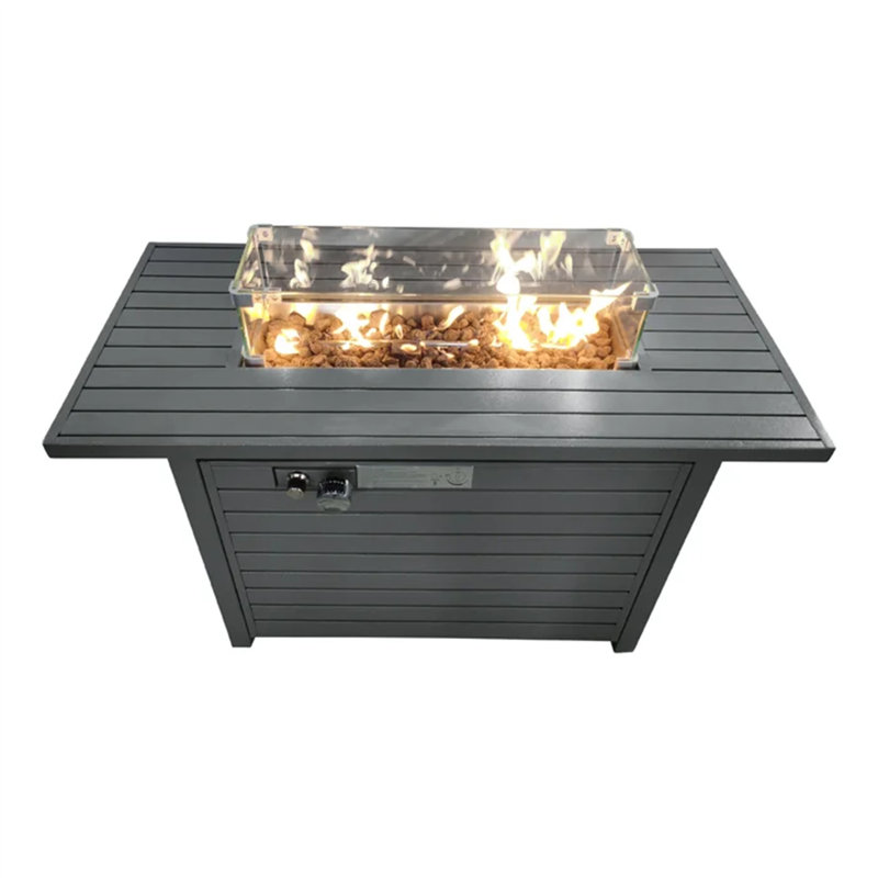 Table de foyer d'extérieur au propane en acier 25 po avec couvercle