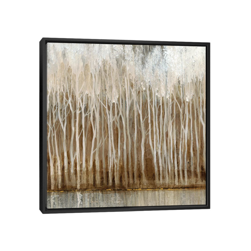« whispering trees ii », impression sur toile, H 18 po x l 18 po x P 1,5 po, Toile avec cadre noir, Pas de tapis
