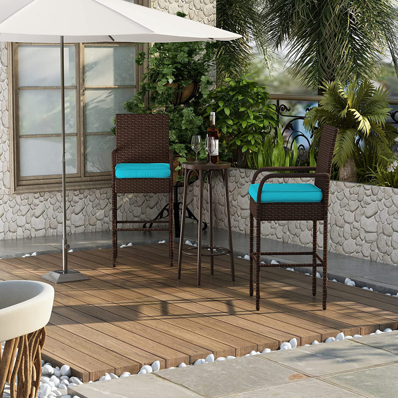 Tabouret 30 "avec coussin, Bleu
