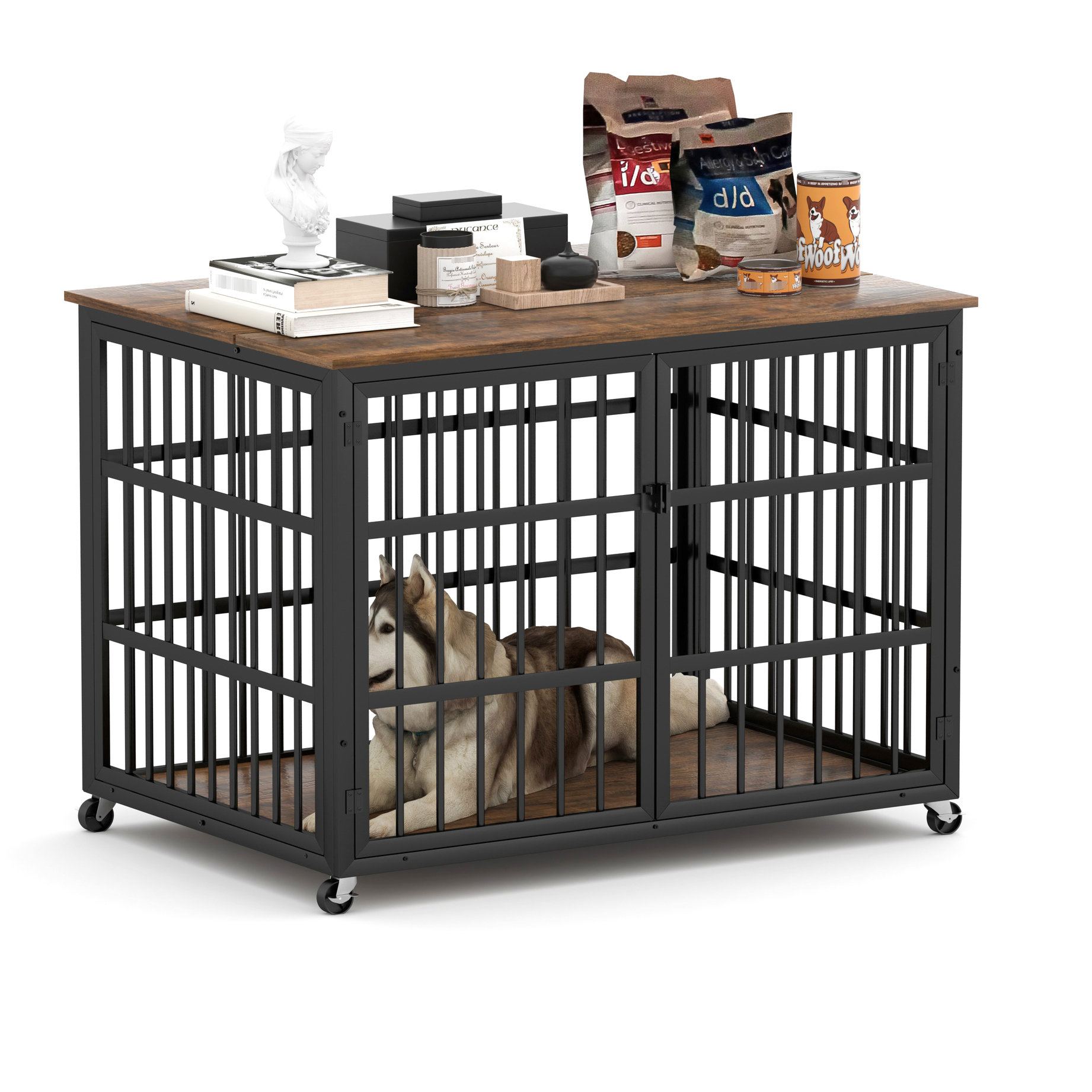 Tucker Murphy Pet™ Furniture Style Dog Crate, 43.3'' Wide, 29.9'' Deep ... - Adjustable Dog Crate Frame For Spontaneous Interaction