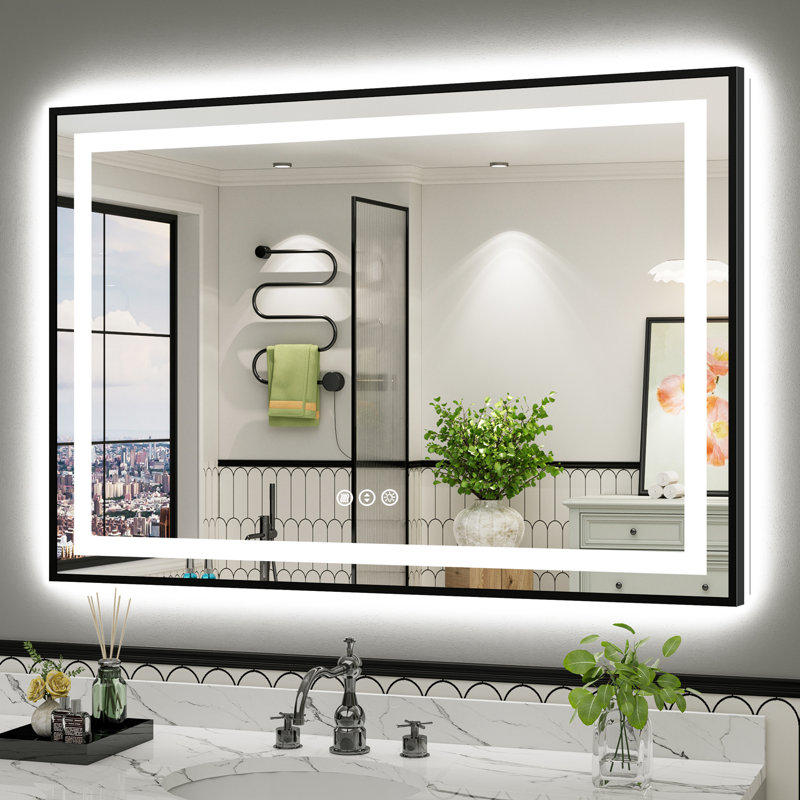Miroir de salle de bain Matte, Rectangulaire, 51 po x 36 po