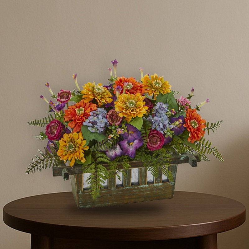 Faux Floral in Planter
