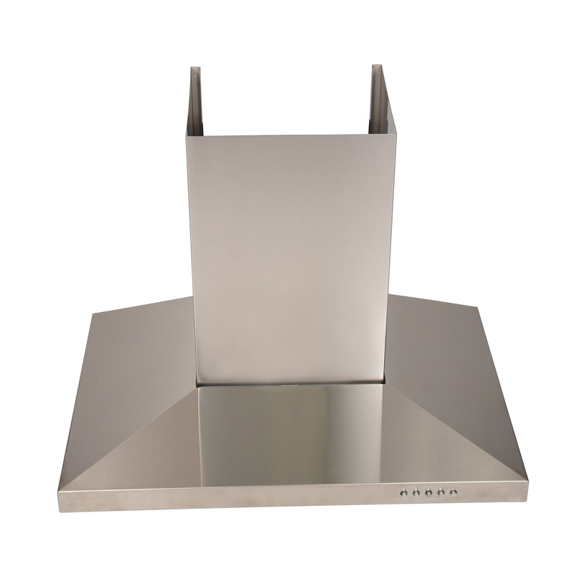 Hotte de cuisine murale à conduit 30 po 720 pi ³/min en nickel brossé
