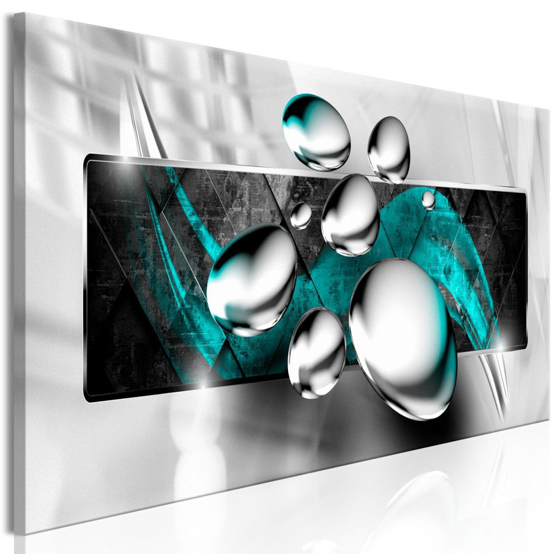 " Shiny Stones Narrow Turquoise ", 20" H x 59" W x 0.7" D