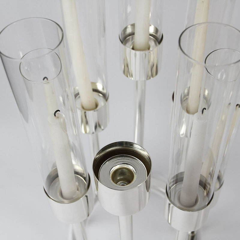 Aura Octet Tabletop Candelabra, Silver