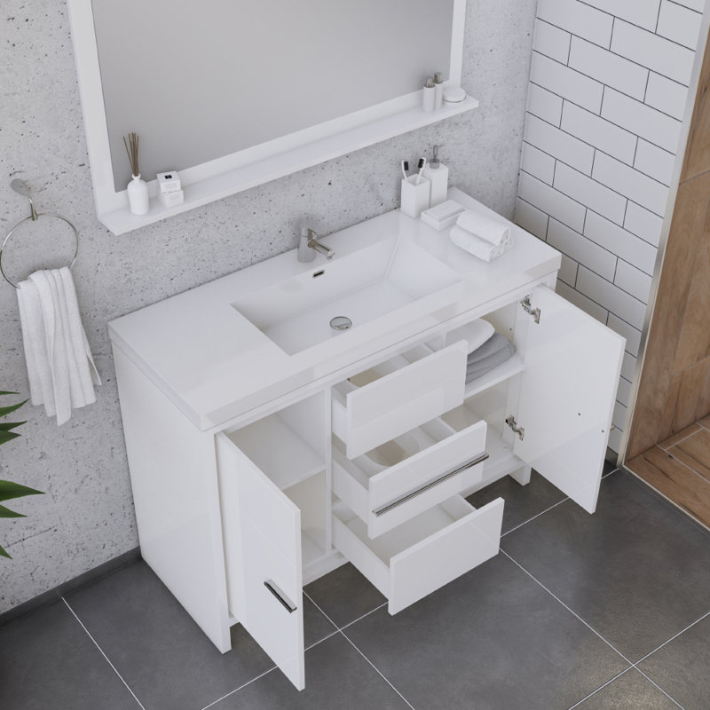 Meuble-lavabo simple 48 po Feike, Blanc