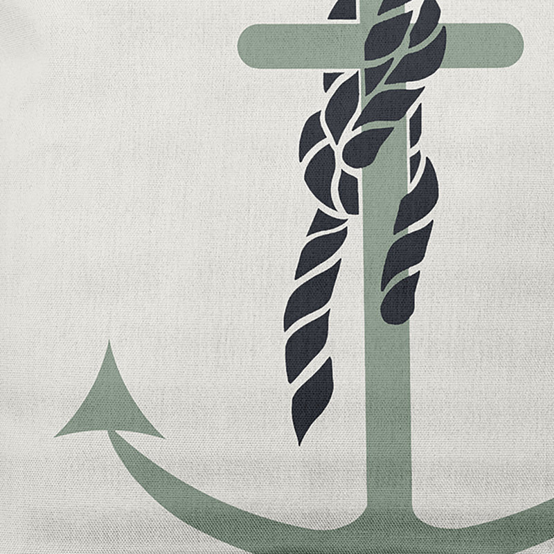 Nautical Nights Graphic Print Reversible Throw Pillow, Sage, 18" x 18"