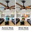 Ventilateur de plafond à DEL intégré Smart 56 po avec pales brun antique au fini noir mat