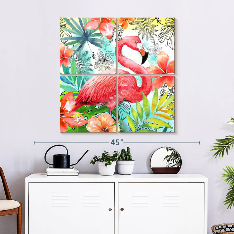 Brampt Pink Flamingo Square, 32" H x 32" W