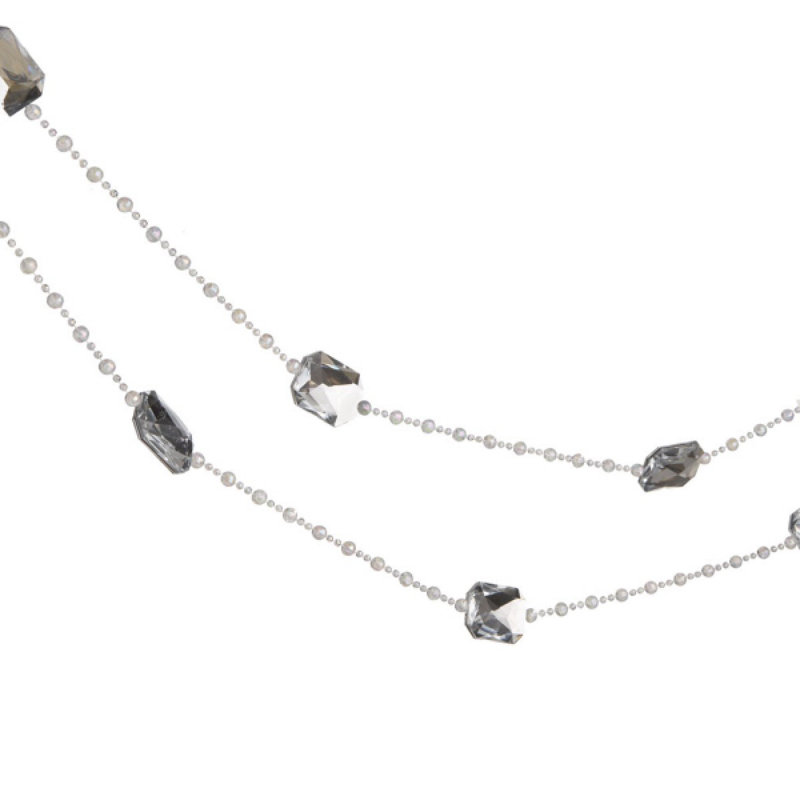 Guirlande de Noël artificielle perlée 6 pi, Argent