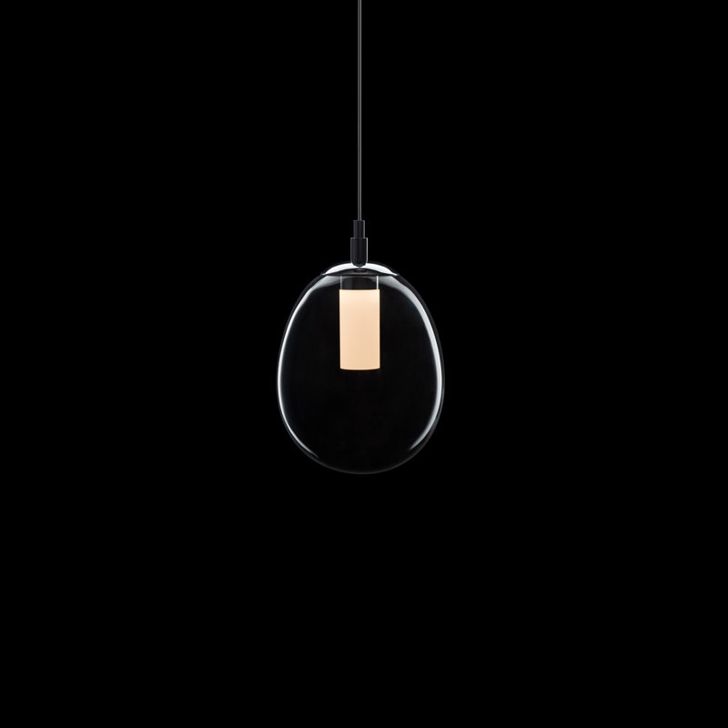 Bolla Chrome Mini Globe LED Pendant with White Opaque Glass