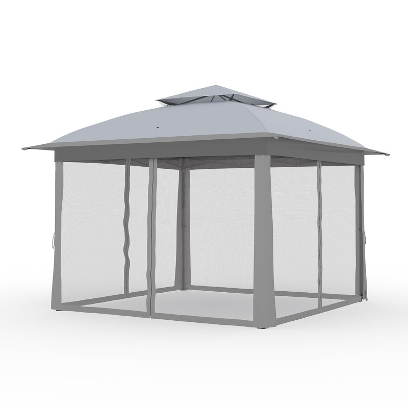 11x11 FT Outdoor Canopy Tent with Mosquito Netting, Waterproof Gazebo Shelter with Carry Bag for Patio Backyard Garden Parties