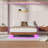 Queen Size Floating Bed with LED Lights-135918063