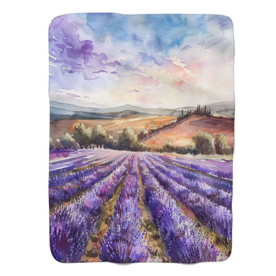 Doux lavande Field Art - 1 pièce Sherpa Premium