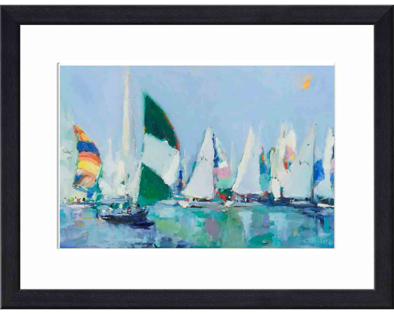 Parking Lot by Curt Crain, White, 32"H x 48"W
