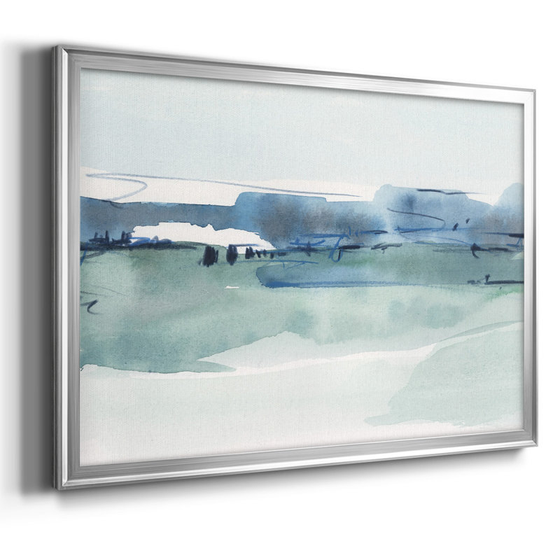 «Ultramarine Vista», toile tendue avec châssis en I, Argent, H 26 po x l 38 po x P 1,5 po