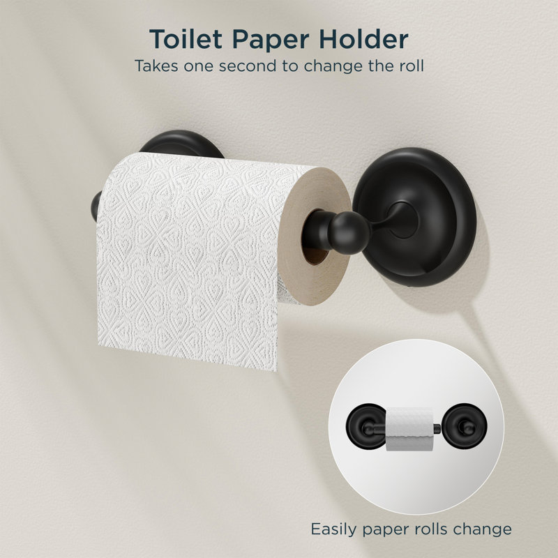 4 - Piece Bathroom Hardware Set, Black