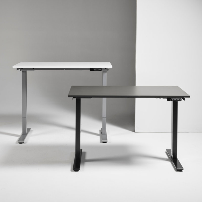 eFloat Standing Desk, 48" W x 24" D, Black Laminate