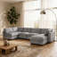 Canapé d'angle modulaire de 129 po avec pouf, canapé 6 places en chenille-1535220357