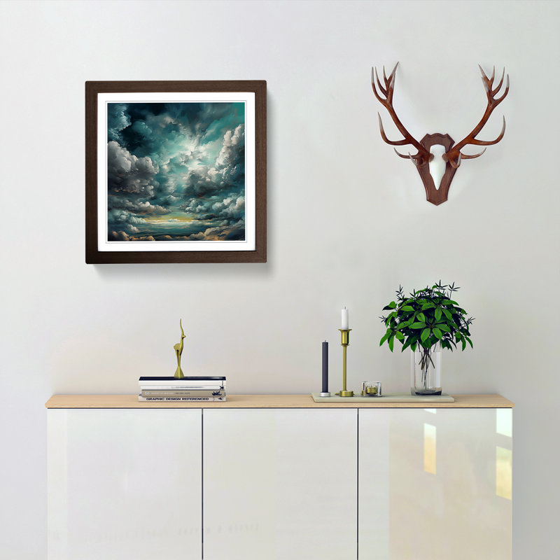 Cloudy Sky Digital Art No.9 - Framed Print, Walnut