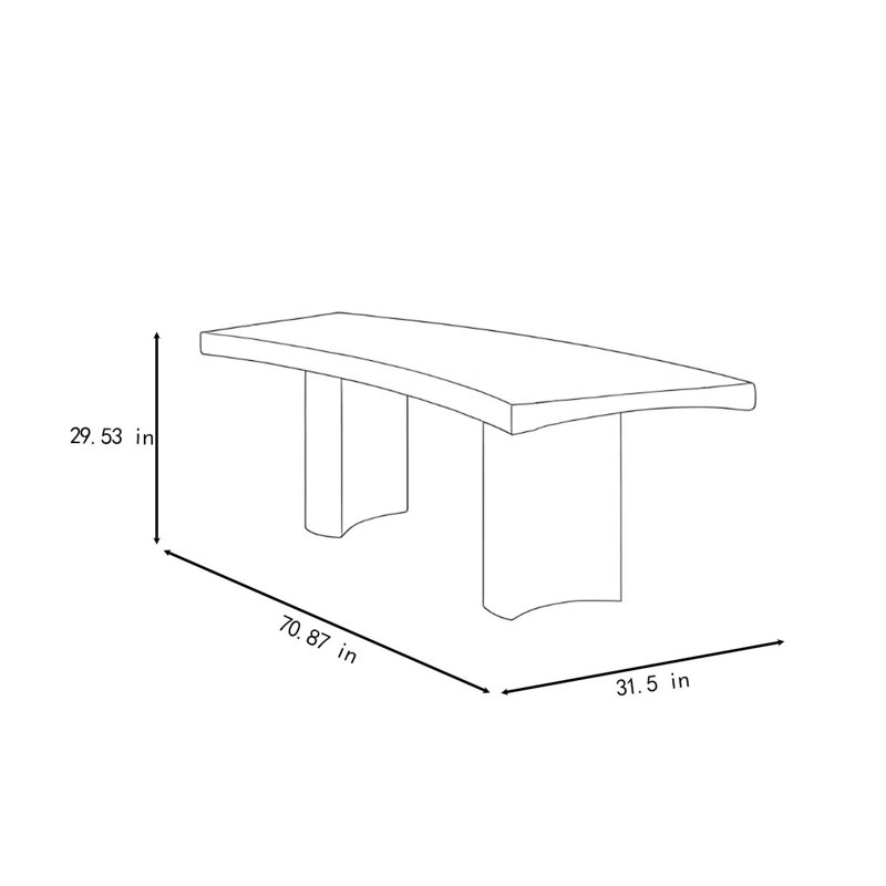U-shaped solid wood home office desk, 29.5" H x 70.87" W x 31.5" D